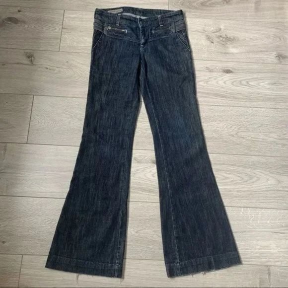 Citizens of Humanity blue denim low waist boot cut trouser fit stretch size 26 W - Picture 8 of 12